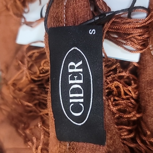 Cider brand brown skirt and crop top fringe set top small skirt large mini skirt - Picture 11 of 15